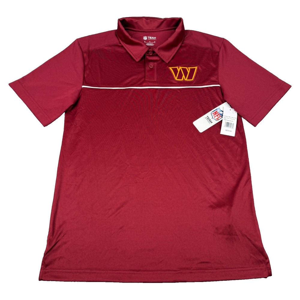 Washington Commanders Polo Shirt Mens Medium Red NFL Team Apparel Golf Fan NWT